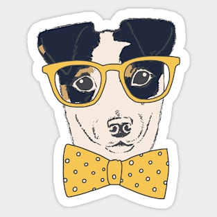 Jack Russell Terrier Hipster Sticker